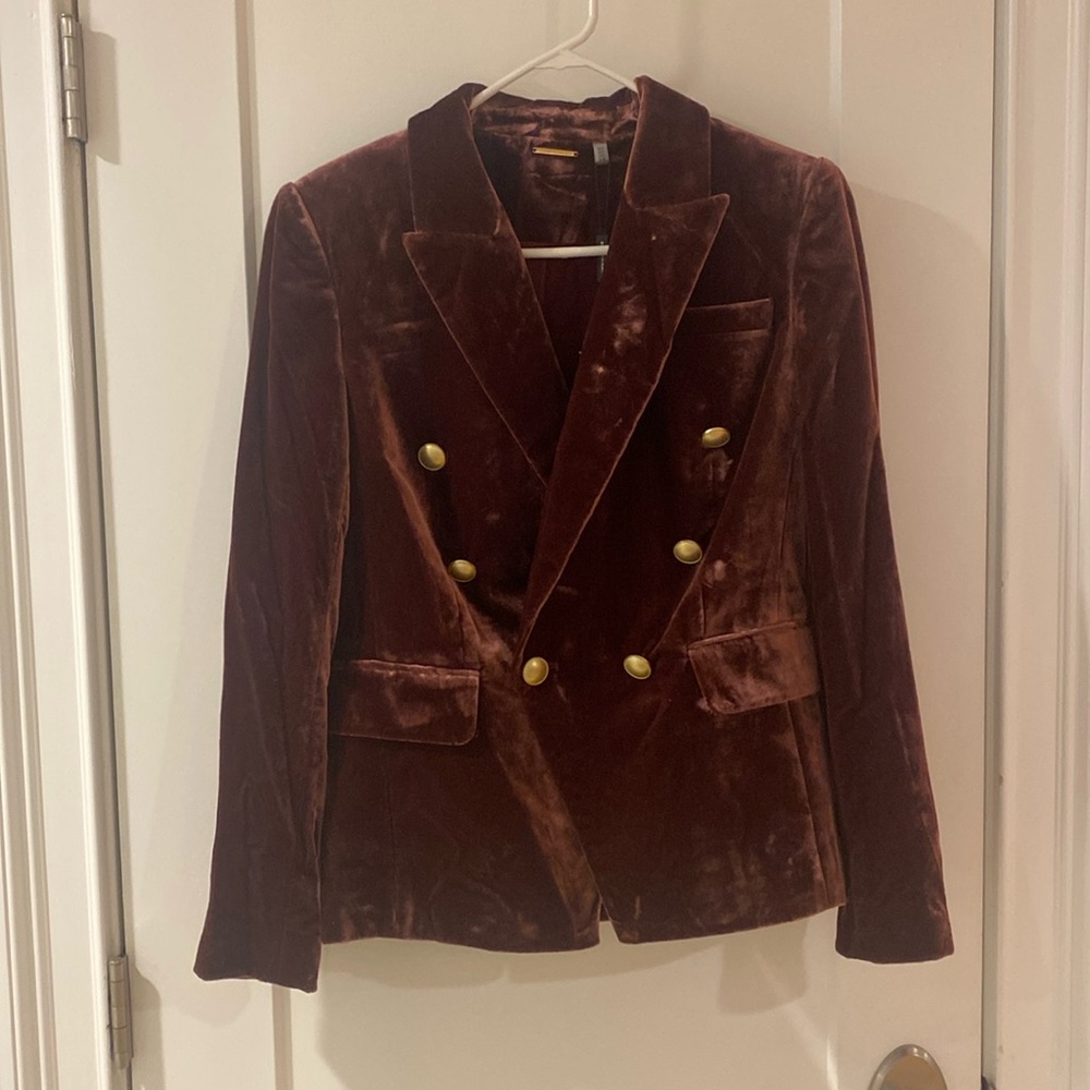 ELIE TAHARI NWT Velour Rich Red Blazer size 2